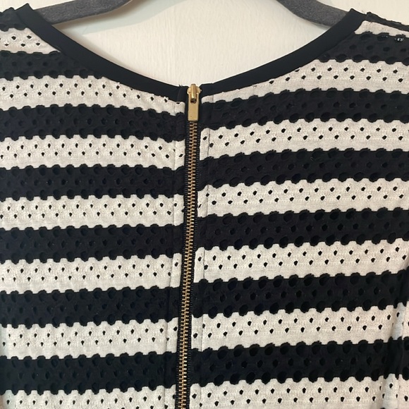 Banana Republic size 12 black and white striped fit and flare dress. - Picture 4 of 8